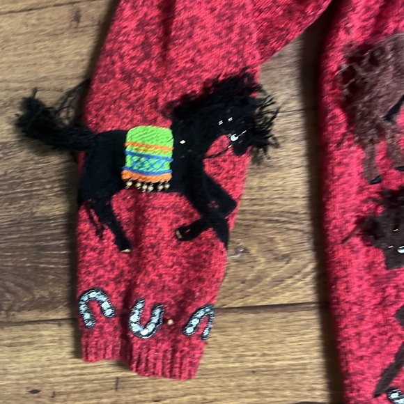 Designs Options By Gordon • X-Large • Red/Brown • Western • Horse • Sweater •New - Picture 12 of 16